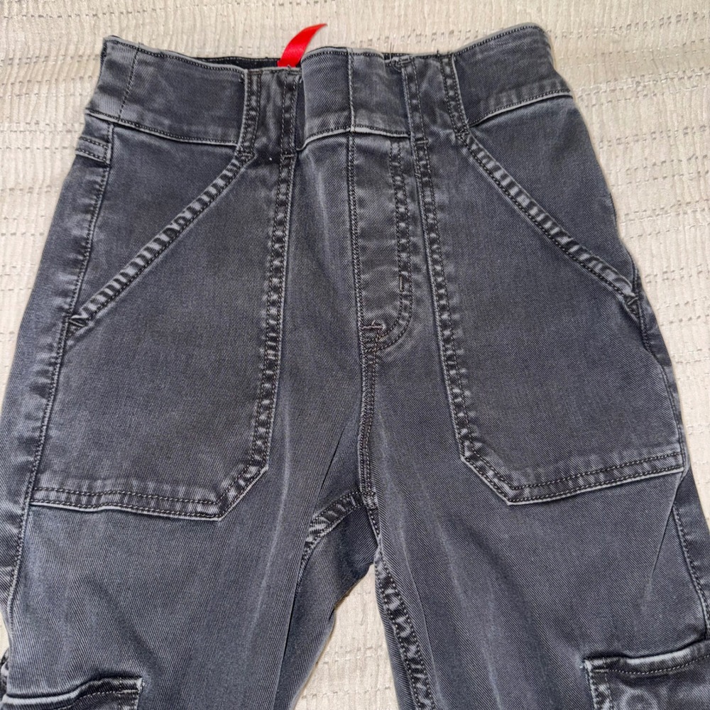Spanx Stretch Twill Cargo Skinny Pants Washed Black High Rise XS 20316R